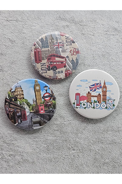 SiestaAccessories İngiltere / Londra Temalı Açacaklı Buzdolabı Magneti Üçlü S...