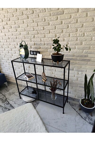 AVİBO HOME Monte Dresuar Kahve Köşesi Modern Konsol Füme Cam 80 cm