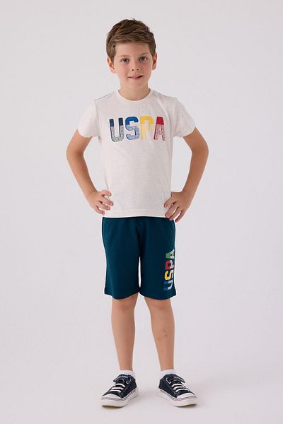 U.S. Polo Assn. طقم برمودا بيج للأولاد من U.S. Polo Assn.