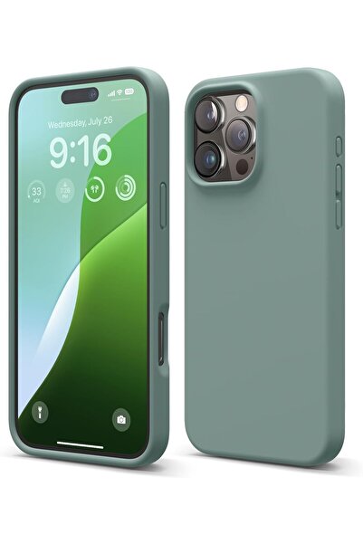 Merwish İphone 16 Pro Max Uyumlu Logolu Içi Kadife Yumuşak Silikon Kamera Kor...