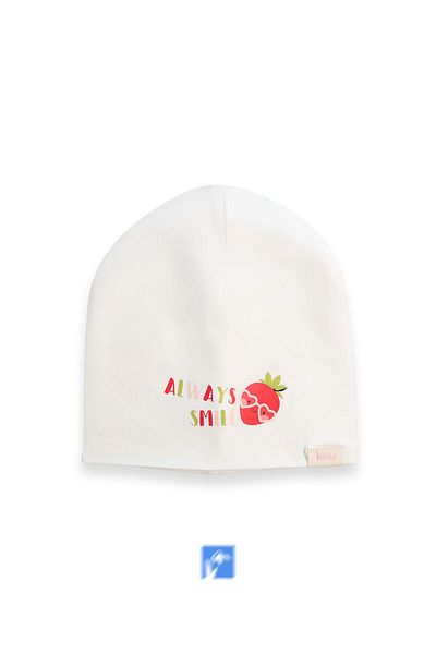 Kardelen Butik Denizli 100% Cotton Double Layer Girl's Combed Cotton Cap (1-4 Years)