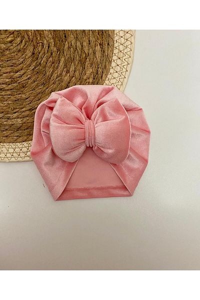 GÜNEŞ KİDS Double Layer Solid Color Baby Girl Bonnet with Bow 0-12 Months