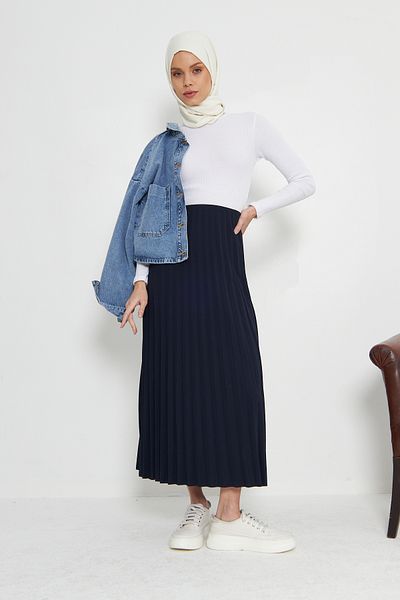 RTBUTİK Fusta lungă plisată Hijab, Fusta Hijab elegantă, Fusta lungă, Cadou pentru mamă, Cadou pentru femei