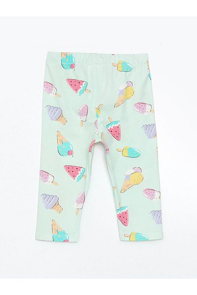 LC Waikiki Lcw Kids Green Elastic Waist Printed Girls' Leggings