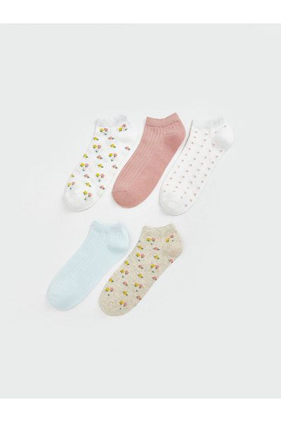 LC Waikiki New Season Patterned Women's Booties Socks 5 Pack - S5Bk76Z8