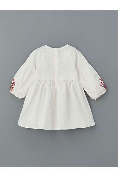 LC Waikiki Lcw Kids Crew Neck Girls Linen Dress