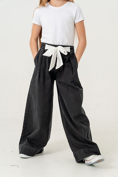 GİYİCEM TEKSTİL Girl's Belt Garnished Jeans