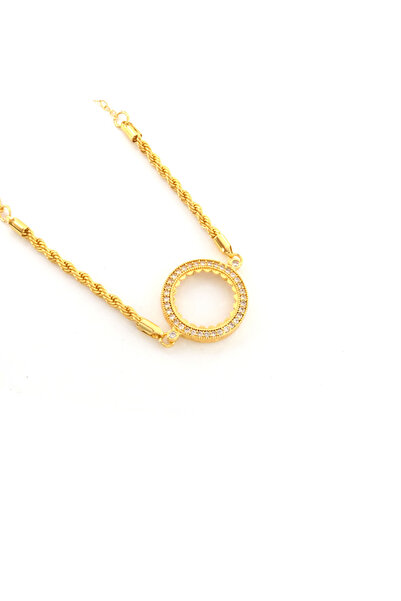 FerizZ Yarım Altın Çerçeve Bileklik Çelik Altın Kaplama Burgu Model BLK-1073