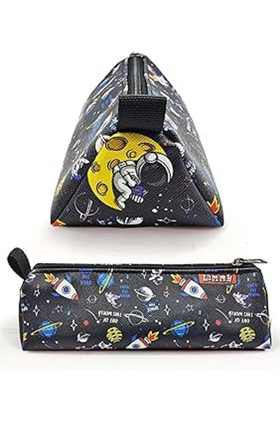 Hepta Collection Limmy Pencil Case Astronaut Space Astronaut Triangle Pencilcase Jumbo Vegan Leather Pen Holder