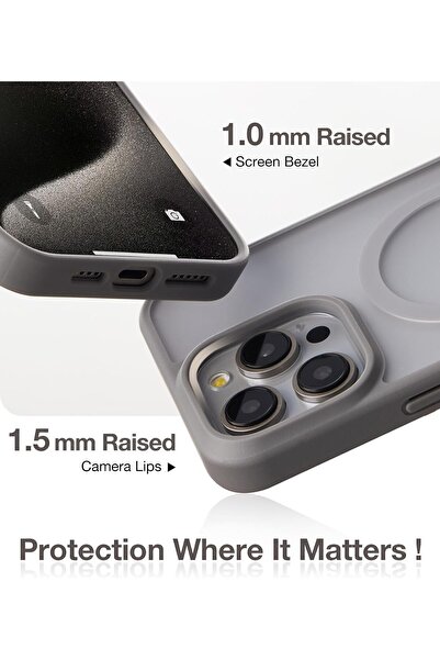 TORRAS حافظة MagSafe لهاتف iPhone 15 Pro Max: درجة عسكرية، رفيعة، غير لامعة، مع حامل قابل للتعديل، أرجواني