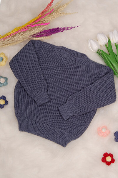 gogo bici Cocuk-Bebek Triko Bayram ve mevsimlik kazak Kazak İndigo Mavi