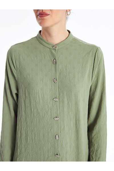 LC Waikiki LCW Grace GREEN Γυναικείο ίσιο πουκάμισο τουνίκ