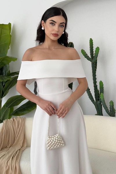ZISHAN Madonna Collar Flared Cut Dress 167 - Cotton Fabric Evening & Graduation & Prom