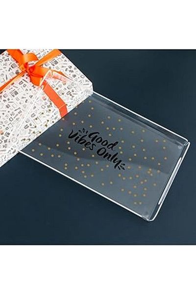 Mu Art Ahşap Gift Basket Special Gift for Those Who Say Good Vibes Only Acrylic Tray - Plexiglass Tray - Decorative Sun