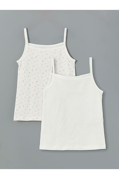 LC Waikiki New Season Square Collar Girls' Undershirt 2-Piece - S5Fr70Z1