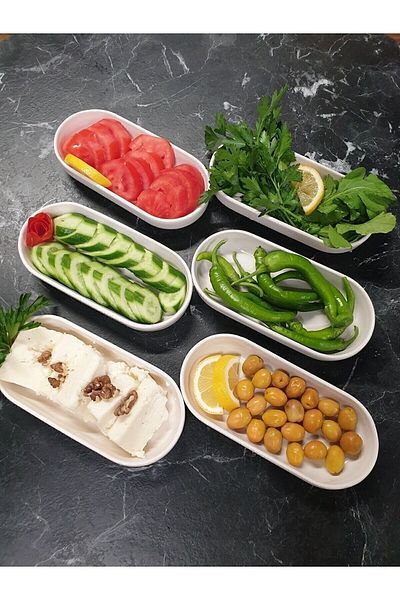 devigo 6 Pieces Oval Breakfast Snack Bowl Sauce Bowl Presentation Plate Set White