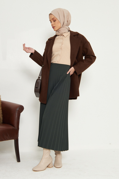 RTBUTİK Μακριά πλισέ μουσουλμανική φούστα, κομψή μουσουλμανική φούστα, μακριά φούστα, δώρο μητέρας, γυναικείο δώρο