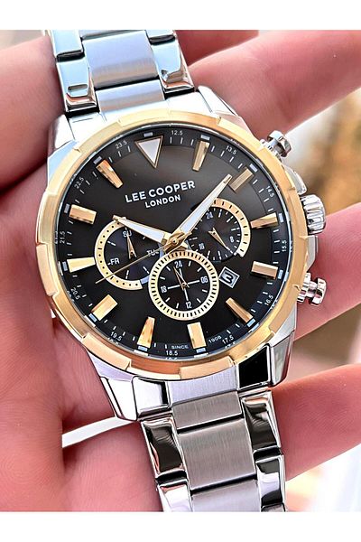 Lee Cooper Gray Gold Case 5 Atm Water over Active Men's Wristwatch Lc7205