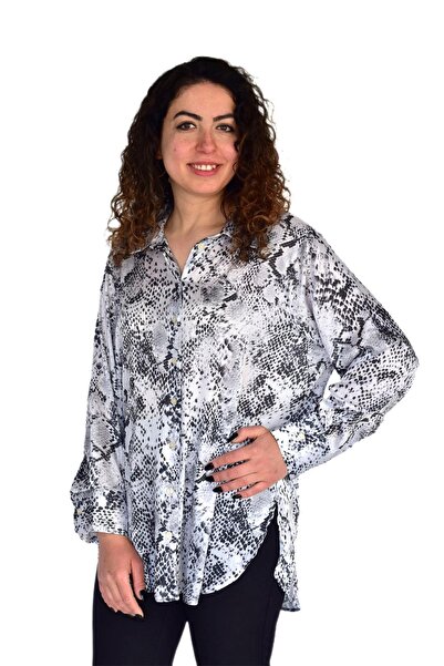 Enisse Жіноча сорочка з леопардовим принтом з шифону BGL-ST04235