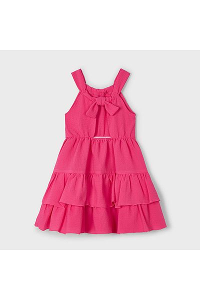 MAYORAL Girl's Ruffled Back Detailed Pomegranate Dress L25Y3933