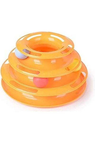 Mu Art Tower of Tracks Bulk Round Cat Toy 24 X 13 cm - Orange