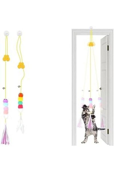 Mu Art Optana Elastic Self Adhesive Movable Colorful Cat Play Fishing Rod