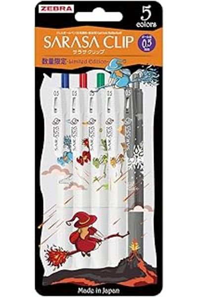 Mu Art Zebra Sarasa Clip 0.5mm Gel Pen Witch Series Set of 5