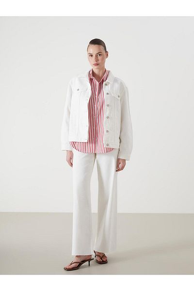 LC Waikiki Γυναικείο τζιν μπουφάν LCW Vision Shirt Collar