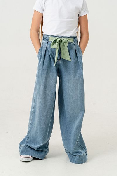 GİYİCEM TEKSTİL Girl's Belt - Garnished Jeans Pantalon 2176