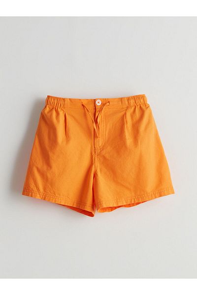 LC Waikiki Orange Girl's Shorts with Elastic Waist