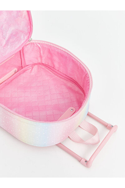 LC Waikiki Pembe Baskılı Kız Çocuk Çekçekli Çanta