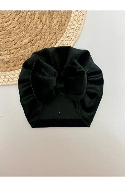 GÜNEŞ KİDS Fiyonklu Çift Kat Düz Renk Kız Bebek Bonesi 0-12 Ay Şapka