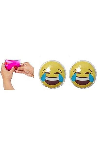 teknoenonline البوسفور هومي يضحك على شكل رموز تعبيرية لتدفئة اليد، 2 كيس ماء ساخن PVC 9 سم