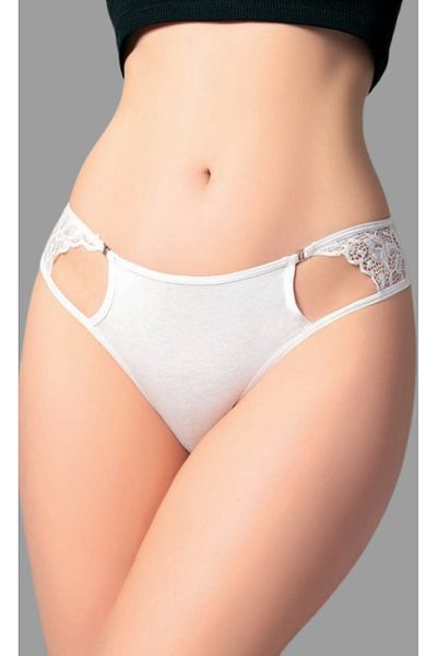 Cooqpoo White S/M - L/Xl Size Front Round Gap Lace Women's Panties