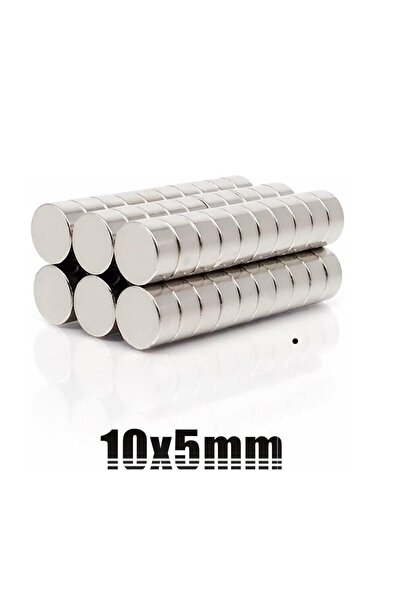 Dünya Magnet 50 adet 10x5 Yuvarlak Neodyum Mıknatıs Magnet Çap: 1 cm - kalınlık 5 mm
