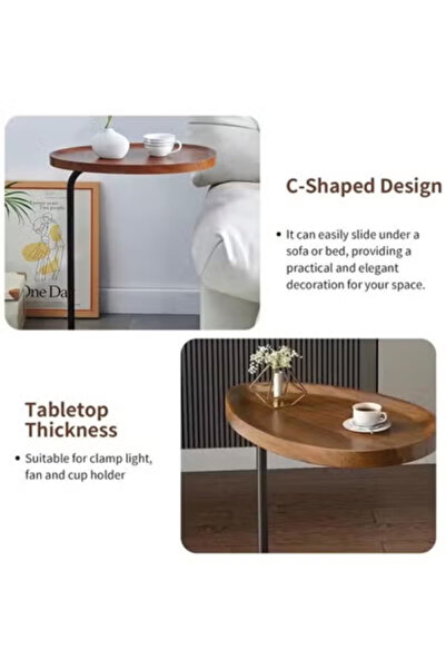 MARIA HOMES C- Shaped Sturdy Nordic Style Coffee Table Sofa Side Table End Table For Living Room