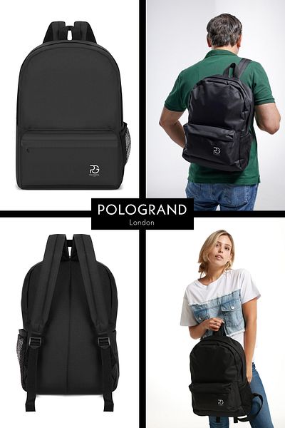 POLOGRAND London Original Unisex Comfort Model Waterproof Sports Course Backpack for Travel and Daily Use