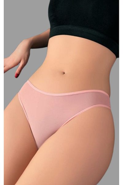 Cooqpoo Powder S/M - L/Xl Size Transparent Women's Panties with Cross Drawstring at Back