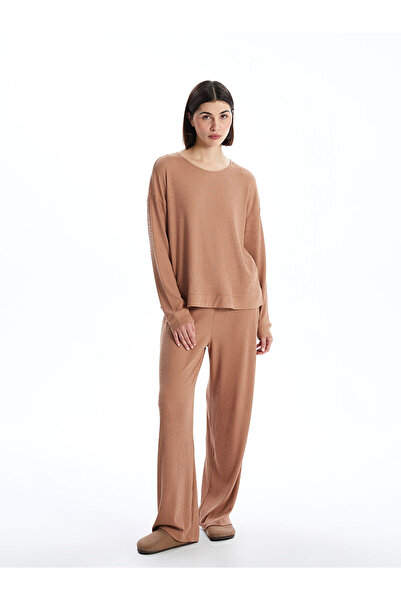 LC Waikiki Σετ γυναικεία πιτζάμα με υφή LCW DREAM Crew Neck