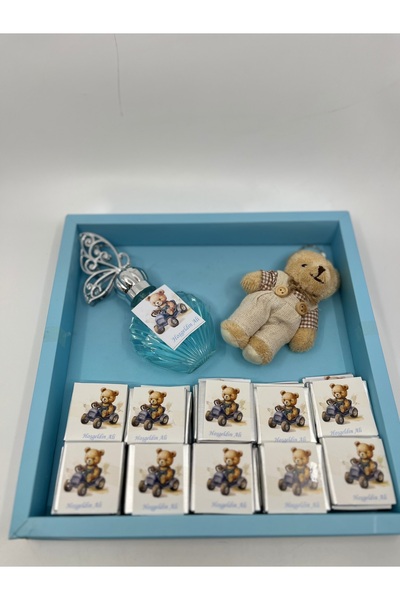 Lavin Çikolata 20 Adet etiketli Arabalı Ayıcıklı Kolonya ve Ayıcık Hediyeli b...