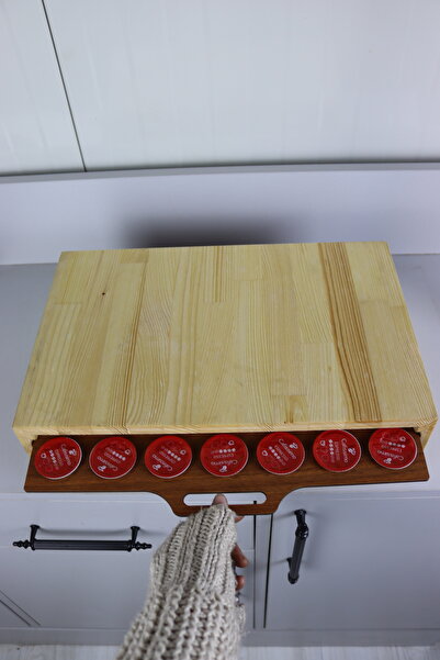 Assa Wood Kapsül Kahve Standı - Kapsül Tutucu -tchibo Cafissimo Kapsül Kahve Uyumlu- 56 Adet Kapasiteli