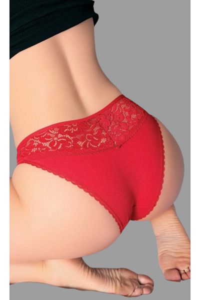 Cooqpoo Red S/M - L/Xl Size Lace Combed Cotton Women's Panties
