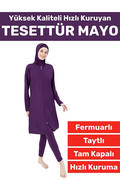 Wintoup Special Production High Quality Comfortable Zippered Full Covered Swimmer Sea Pool Hijab Swimsuit with Spandex