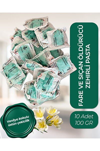 igdeX Vanilya Aromalı Yüksek Çekici Fare Sıçan Zehiri Pasta 10 Adet 100gr