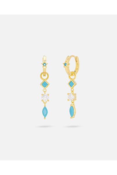 MEKS JEWELS Firuze Taşlı Gümüş Küpe