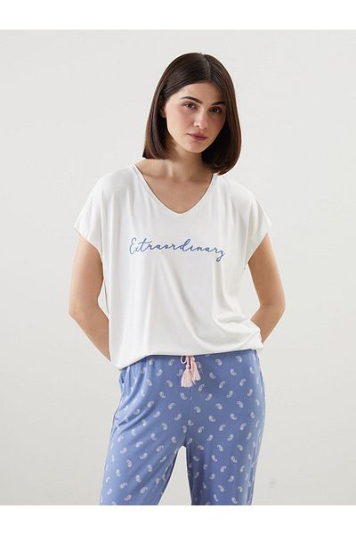 LC Waikiki Set de pijamale de damă cu decolteu în V