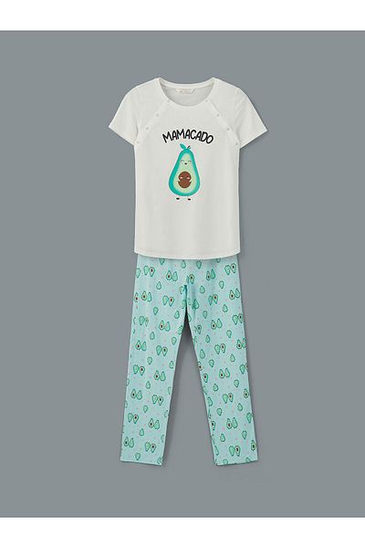 LC Waikiki Set de pijamale de maternitate cu imprimeu Lcwk