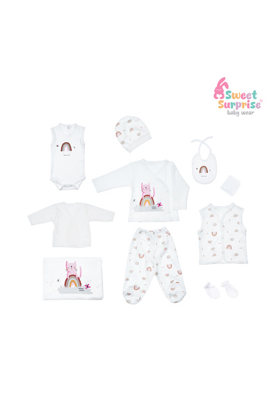 Butik مجموعة سويت سربرايز رينبو كات بينك 100% قطن مكونة من 10 قطع لحديثي الول...