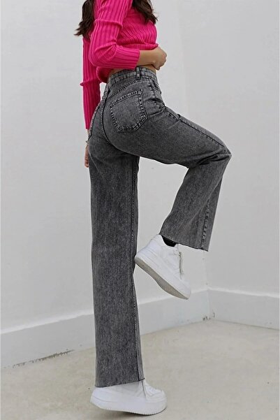 SANTA BELLA Dámske džínsy Milano Smoked Snow Wash Casual Palazzo Wideleg Jean Power Lycra s vysokým pásom