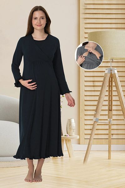 by İGP Pregnant Maternity Nightgown with Hidden Nursing Feature